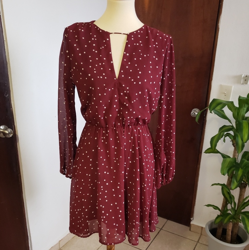 Burgundy Star Dress